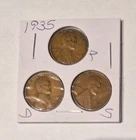 1935 P, D, & S Lincoln Wheat Cent, Penny,  Fine Condition