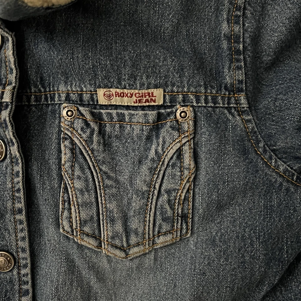 Chaqueta vaquera Roxy para niña con ribete de piel talla Grande Foto 4 de 4