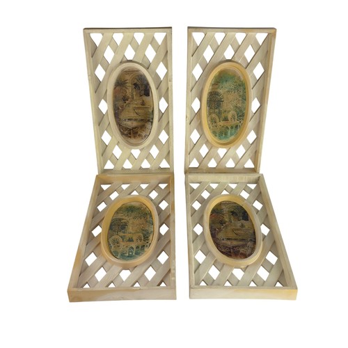 Vintage 1976 Burwood Garden Trellis Wall Plaques 2 Shabby Chic Frame Decor - Picture 18 of 18
