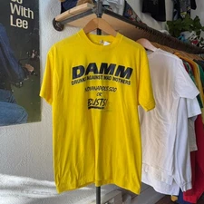 Vintage 80s DAMM Drunks Against Mad Mothers Drinking Alcohol T-Shirt