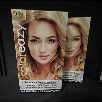 coloreazy Permanent Cream Hair Dye 10 Lightest Blonde, 1 Application 1.4 fl oz