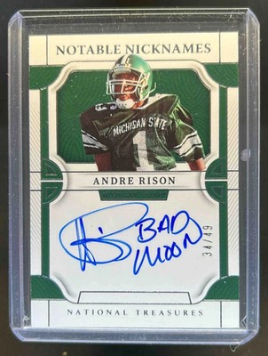 2022 National Treasures Andre Rison Notable Nicknames Auto #34/49 Falcons
