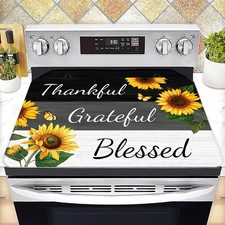 Stove Top Cover for Electric Stove 28 "x 20 ", Sunflower Heat Resistant Glass...