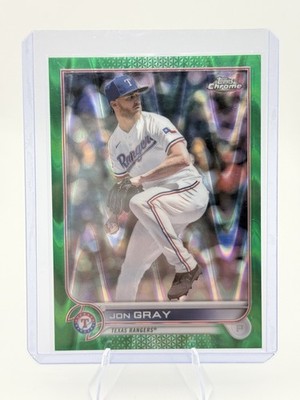 2022 Topps Chrome Sonic - Jon Gray #23 Green RayWave Refractor /99 Texas Rangers
