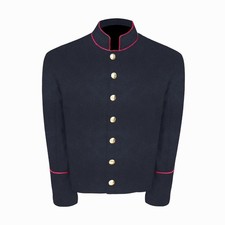 US Civil War CS Single Breast Shell jacket Navy with Red Piping Trim All Sizes