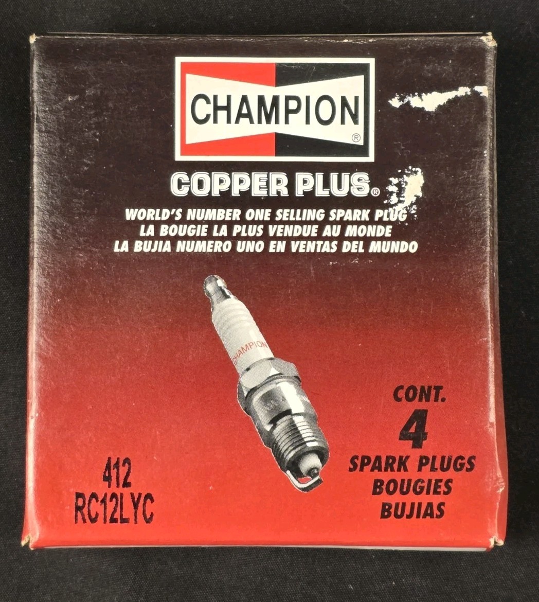 Champion Copper Plus 412 RC12LYC Spark Plugs.  New In Box. 4 spark plugs
