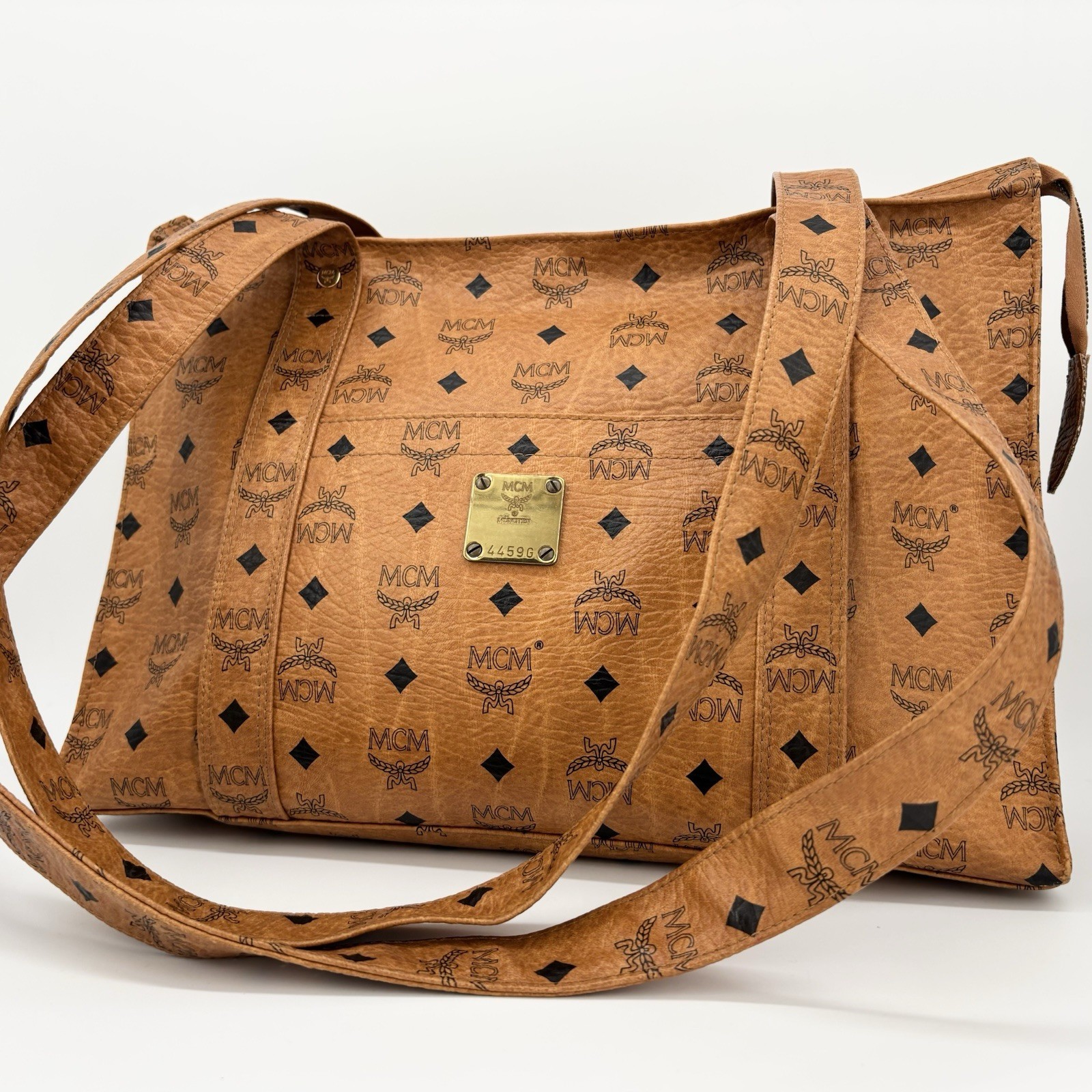 MCM Visetos Tote Shoulder Bag Leather Authentic From Japan