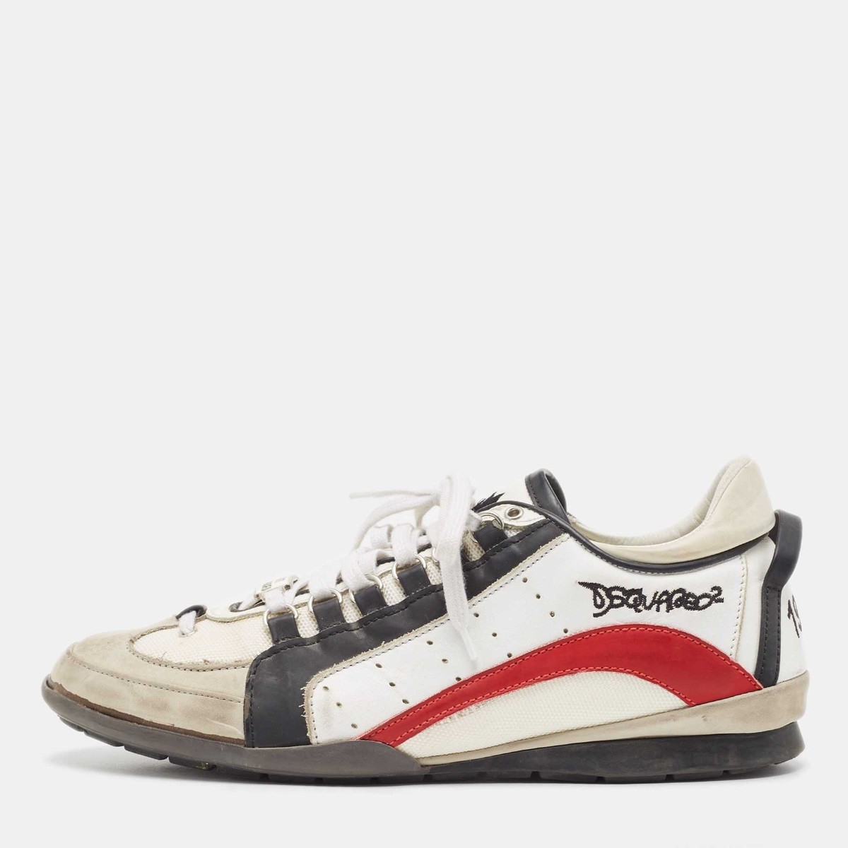 Dsquared2 Multicolor Leather and Fabric Low Top Sneakers