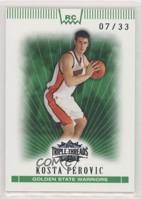 2007-08 Topps Triple Threads Emerald 7/33 Kosta Perovic #126 Rookie RC n1u