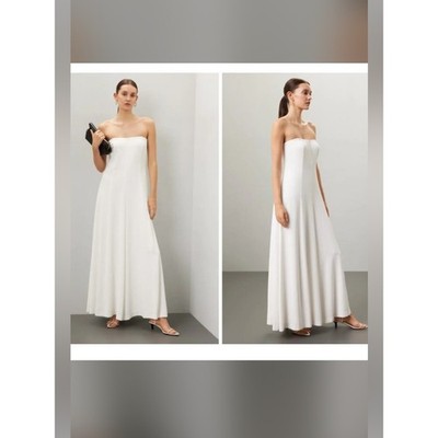Rosetta Getty x RTR Wide Leg Strapless Jumpsuit White Size 0