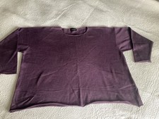 Eskandar O/S Jumper Sweater 100% Merino Wool Aubergine Purple