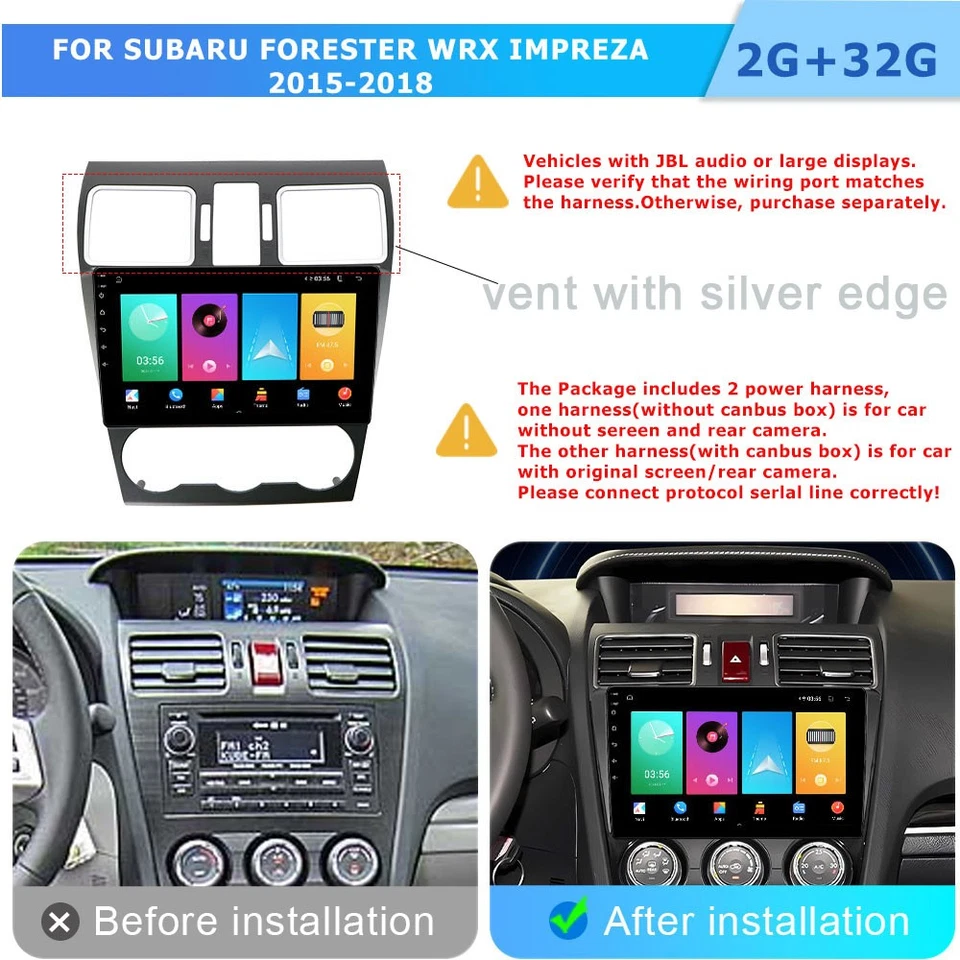 Stereo For Subaru Forester WRX Impreza 2015-2018 Android Apple CarPlay Car Radio Foto 2 de 4
