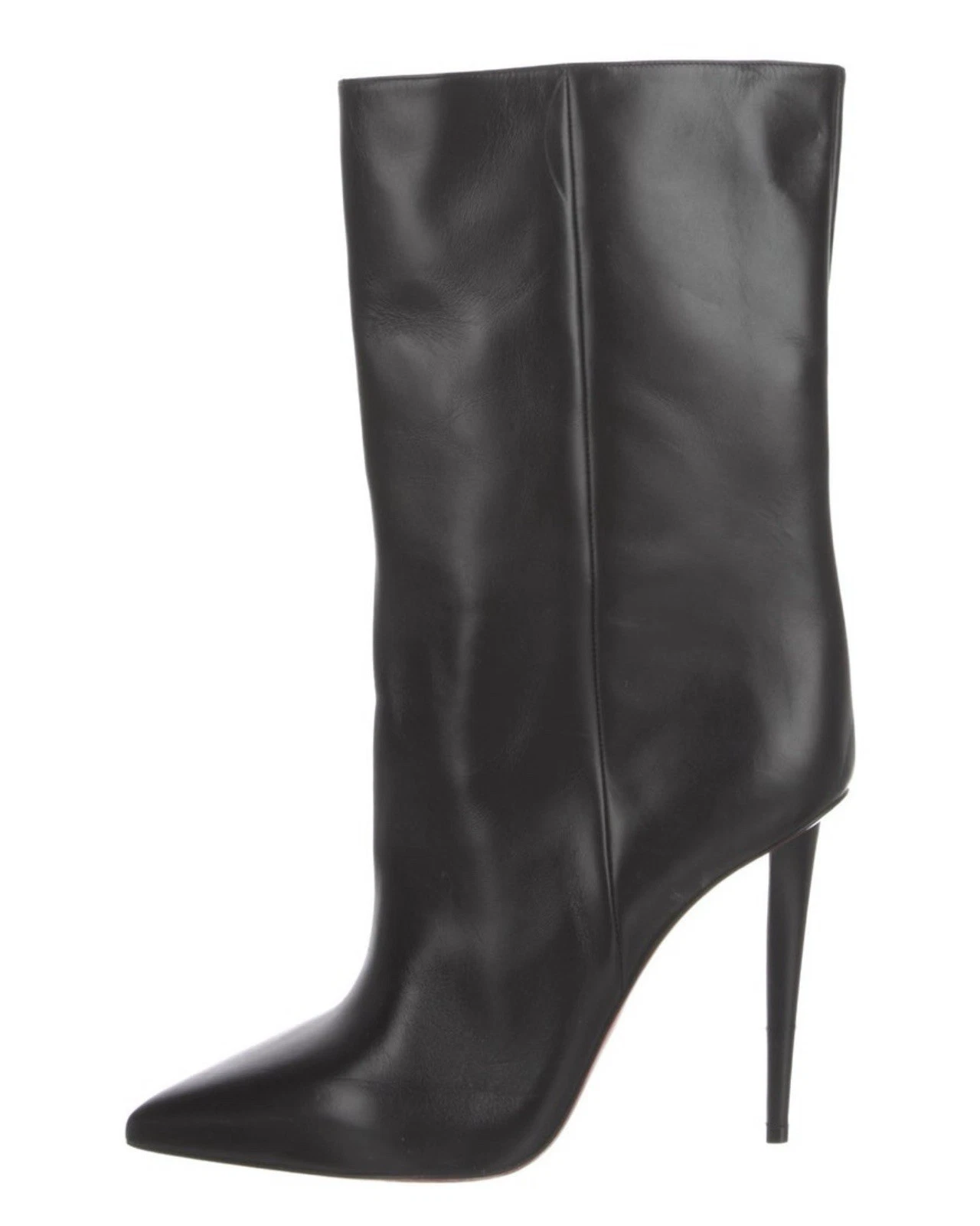 Christian Louboutin — Christian Louboutin Astrilarge Black Leather Pointed Toe  Ankle 100 Boots 41 EU