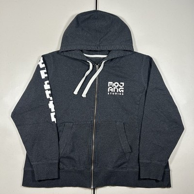 Mojang Studios Full Zip Hoodie Sweatshirt Size XL Boxy Fit Minecraft Video Games