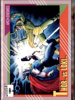 1991 Impel Marvel Arch-Enemies Thor vs Loki #120