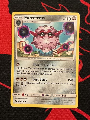 Forretress 124/214 Rare Lost Thunder Pokemon Lightly Played