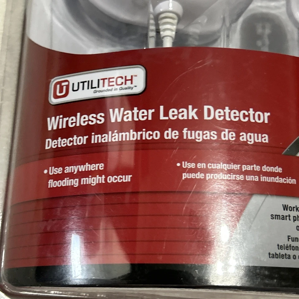 New Utilitech Wireless Water Leak Detector Flood Sensor 0422362 Sealed - Image 3 of 4