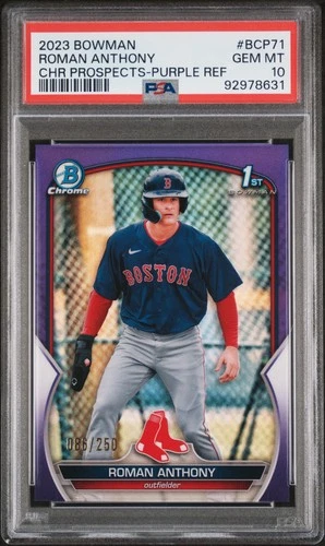 Roman Anthony 2023 Bowman Chrome Prospects BCP71 Purple Refractor PSA 10 /250 RC