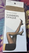 Berkshire Women’s Opaque Shimmer Tights, Color Natural Tan, Size Medium 