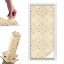 Decorative Film Privacy Self Adhesive Floral Patterns Geometry Yellow