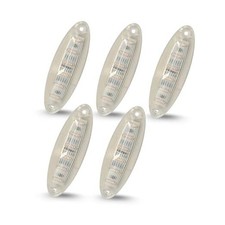5pcs Clear Lens Yellow 12 LED Top Cab Marker Roof 5x Amber LED Clear Lens 