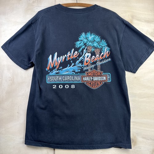 Harley Davidson Myrtle Beach South Carolina Y2K doppelseitiges T-Shirt Gr. Large