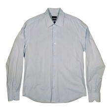 Valentino Roma Interfit Men's Blue White Pinstripe Dress Shirt 16.5 42 Large 