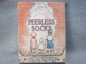 Vintage Peerless Children's Socks w Original Box Retro Art MCM Doll Nursery Disp