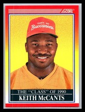 1990 SCORE NFL FOOTBALL Rookie Card #617 - KEITH McCANTS, Tampa Bay Buccaneers. rookie card picture