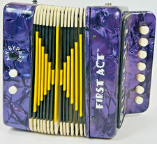 First Act Discovery Children's Toy Accordion Purple Marbled Finish Works