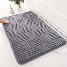Rutschfeste Badematte Grau – Weich & Saugfähig – Badezimmer Duschvorleger
