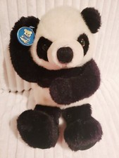 Dakin Vintage Panda Bear Black White Plush Stuffed Animal Toy With Tag 1986