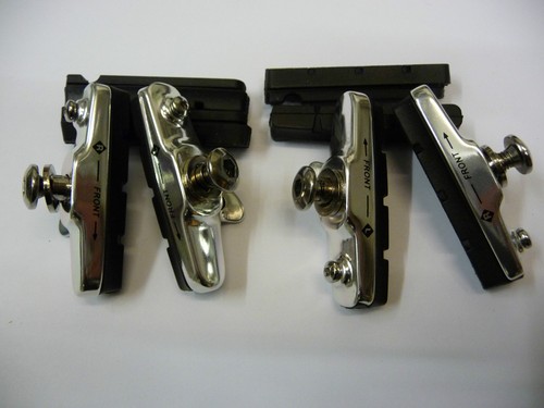BRAKE BLOCKS 2 Pair Clarks ROAD Pads Shoes Bicycle Bike Racing CP240 CHROME - Picture 9 of 11