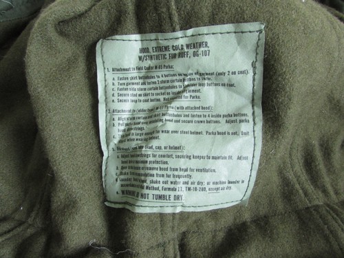 USGI Extreme Cold Weather Parka Fishtail M65 w/ liner & hood Medium reg. 37" 41" - Picture 14 of 14