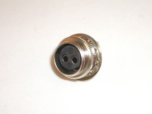 AMPHENOL 80-PC2F 2 PIN OFFSET MIKROFON PANEL BUCHSE FÜR COLLINS HEATHKIT JOHNSON - Bild 1 von 3