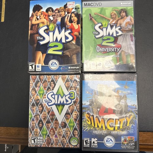 The Sims 2 , University Expansion Pack, Sims 3 And Sims 4 Set All Complete.