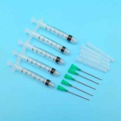 ✓ 5 PCS Seringue Distribution 3ML Aiguille Pointe émoussée 1.5 