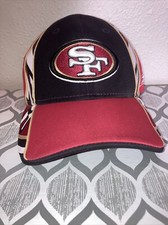 Vintage Reebok San Francisco 49ers Hat Cap NFL Large Logo Red Black Sideline
