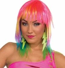 Forum Novelties Lightening Bolt Retro 80s Green Earrings Halloween Costume 70421