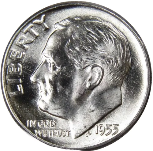 ✅ GEM BU 1955-S Roosevelt Dime 90% Silver UNCIRCULATED 10c Coin From OBW Roll
