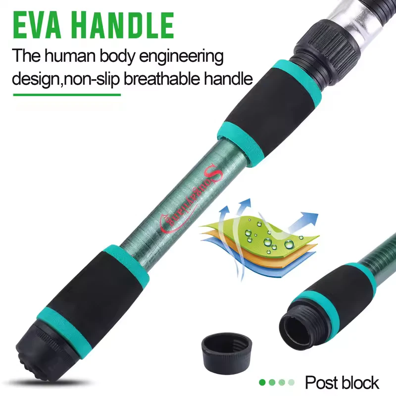 Caña de pescar giratoria Sougayilang 1,8 M caña de pescar telescópica eléctrica carpa Reino Unido Foto 3 de 4