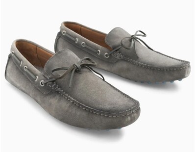 johnnie-O Mens Getaway Driver Gray Moccasins johnnie-O Mens Getaway Driver Moccasin - Light Gray - Size  main image 2