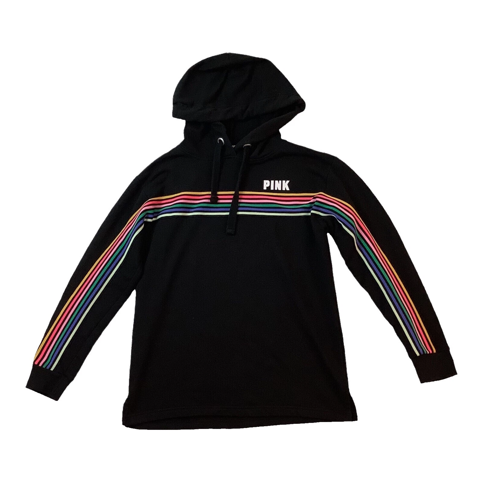 PINK Striped Regular Size Hoodies & Sweatshirts for Women