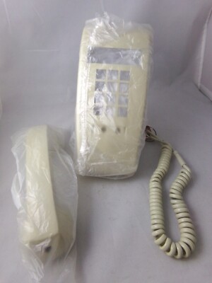 NOS ITT Telecom Push Wall Phone Base & Receiver SHELLS Beige 070722WBAN3 A