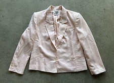 Vintage Saville Petites Pink Wool Blend 3-Pocket Blazer Size 14P Made in USA