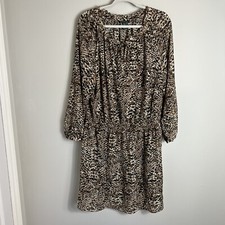 Lauren Ralph Lauren Semi-Sheer Drop Waist Dress Cover Up-Animal Print-Size 14W