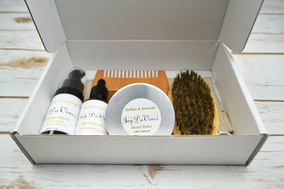 Kit de crecimiento de barba para hombres - Novio barba bigote aumenta el crecimiento del cabello aceite para barba Foto 2 de 3