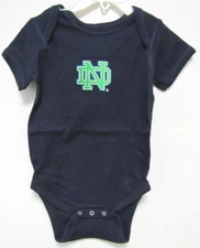 NCAA Notre Dame Green ND on Navy Bodysuit Two Feet Ahead #106L
