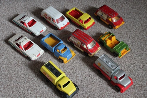 Bundle of 11x Corgi Cubs 4.5” Diecast Vintage Cars AMBULANCE POLICE SHELL TANKER