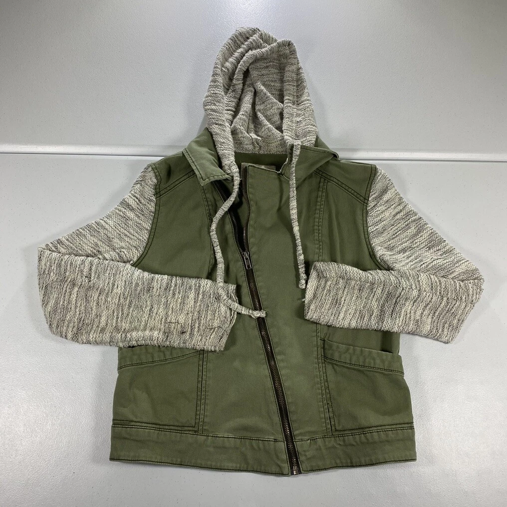 Mossimo Hoodie Jacket Adult L Womens Green Full Zip Coat Pockets